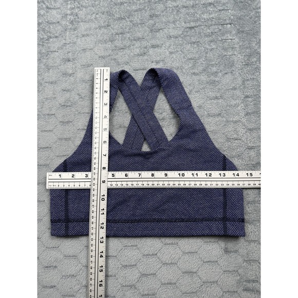 Lululemon Sports Bra Womens Size 10 Blue Herringbone Crossback Athletic Yoga - Picture 4 of 12